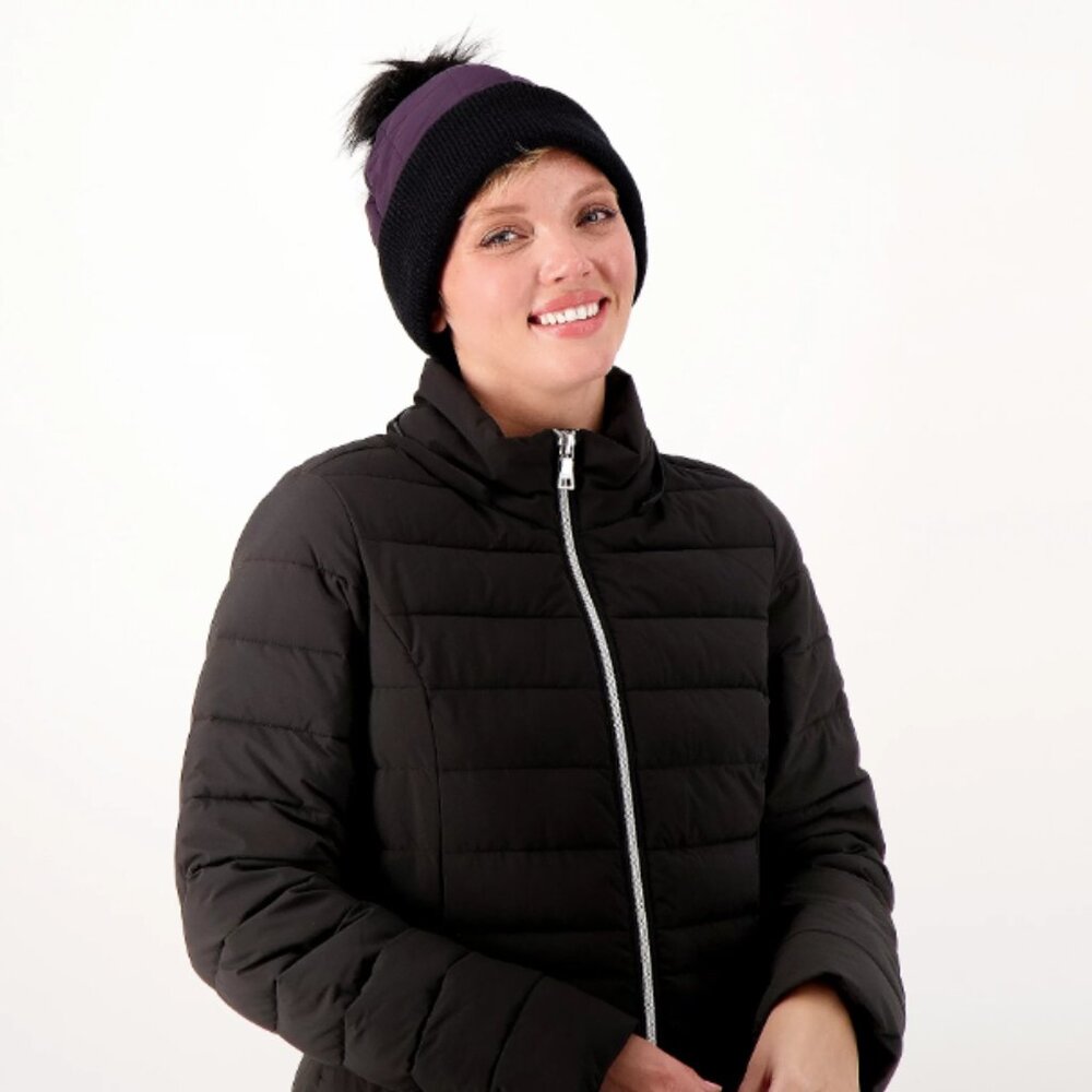 Arctic Expedition Quilted Pom Beanie Black S/M